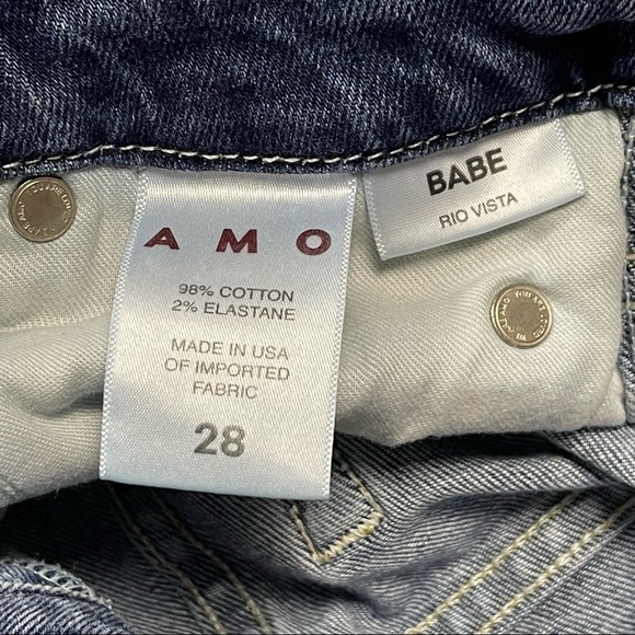 ANTHROPOLOGIE AMO BABE RIO VISTA HIGH RISE BUTTON FLY FRAYED HEM CROPPED JEANS - Picture 14 of 15